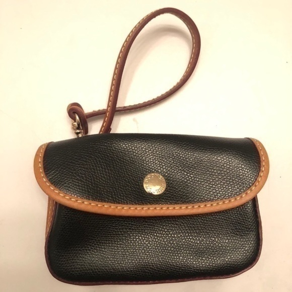 DOONEY & bourke black brown wristlet pouch clutch